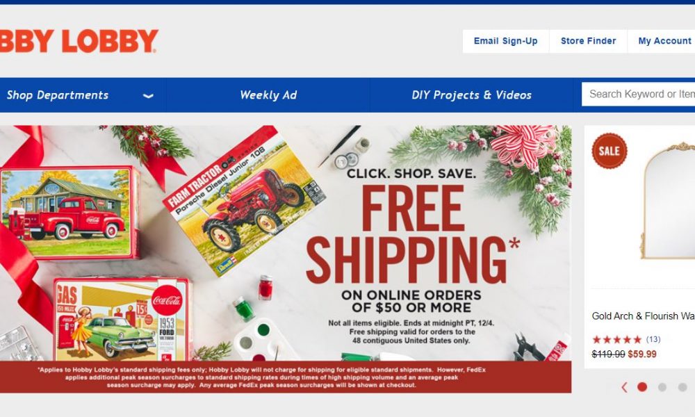 Hobby Lobby Online credit card