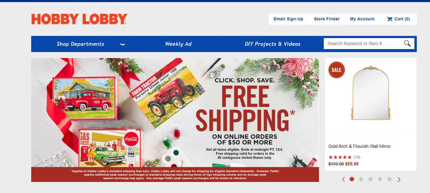 Hobby Lobby Online credit card