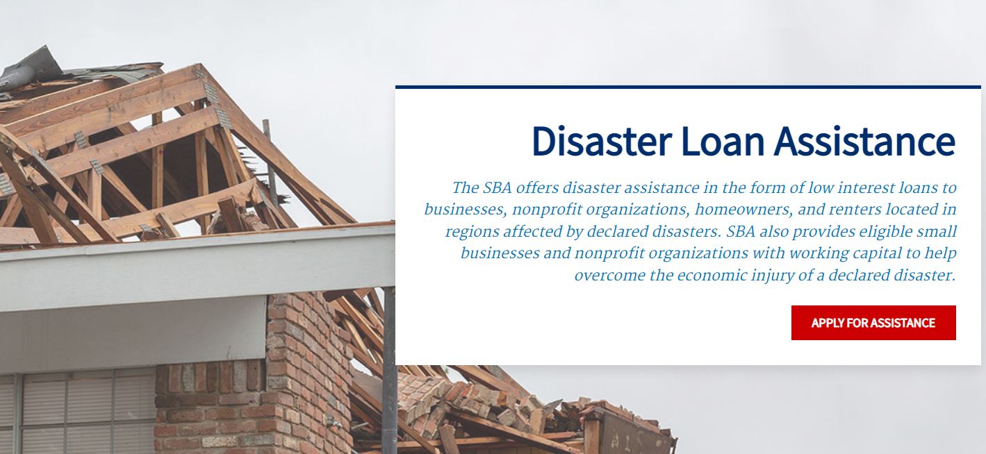 SBA disaster loan website