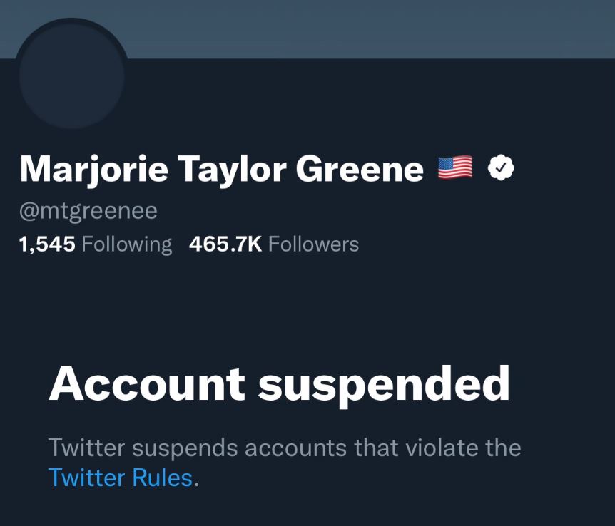 Marjorie Taylor Greene twitter ban