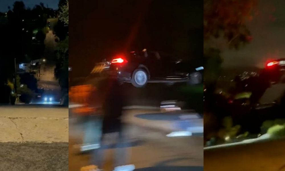 Flying Tesla Crash