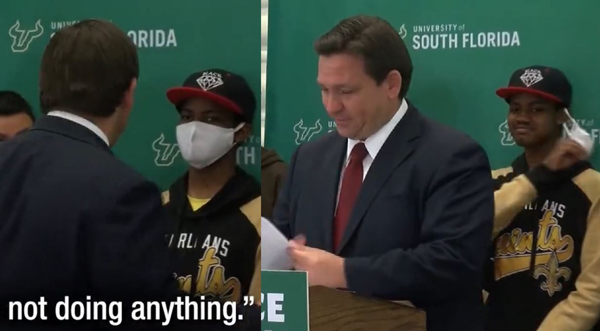 Ron DeSantis USF mask