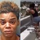girl throws ashes into river