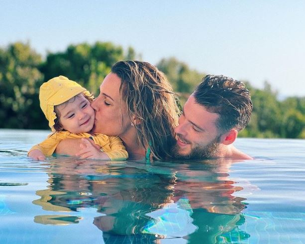 David de Gea with his wife and kid