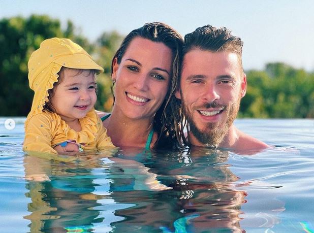 David de Gea with his wife and kid