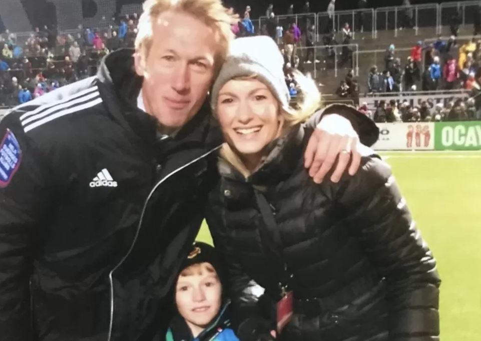 Chelsea Coach Graham Potter with Wife, Rachel Potter and son Charlie