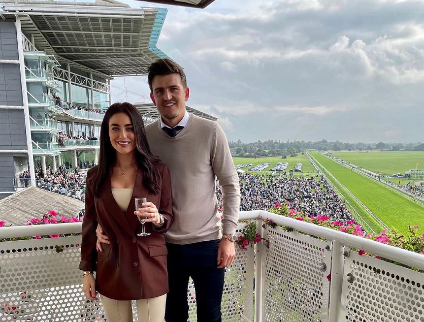Harry Maguire with his wife