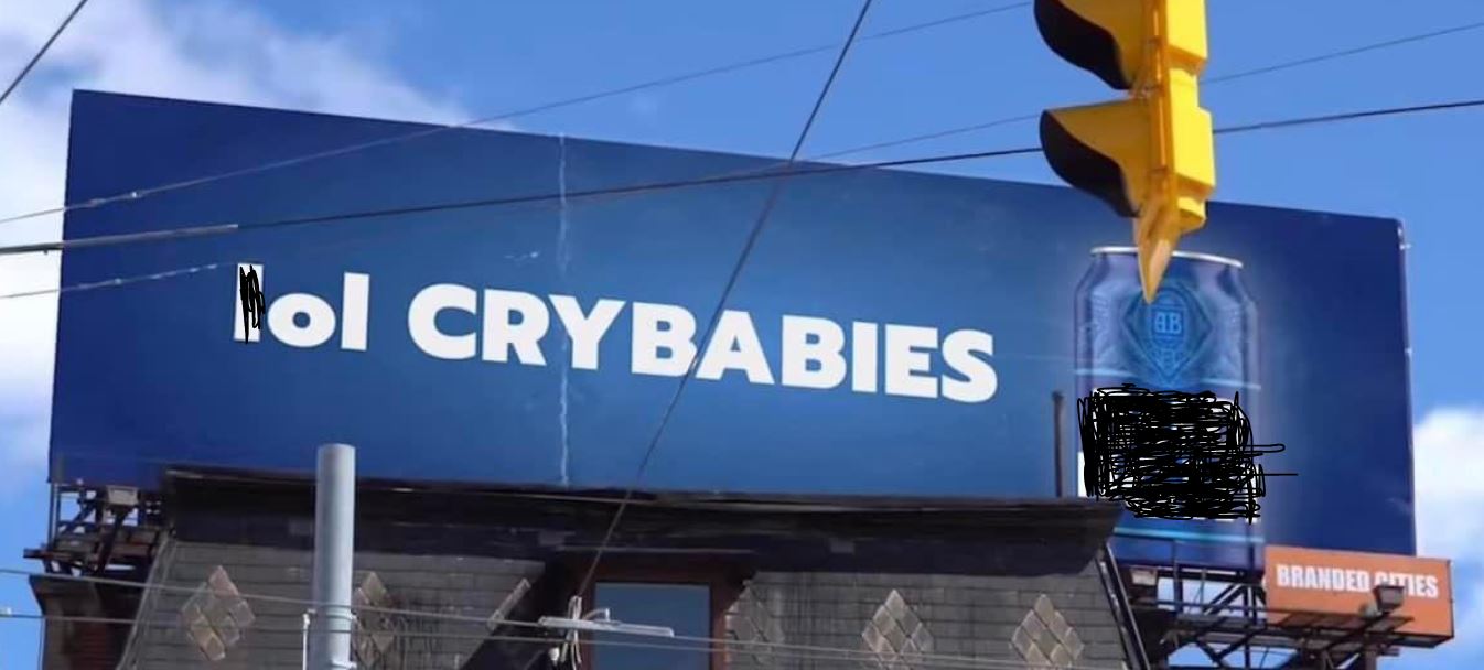 bud light lol cry babies billboard